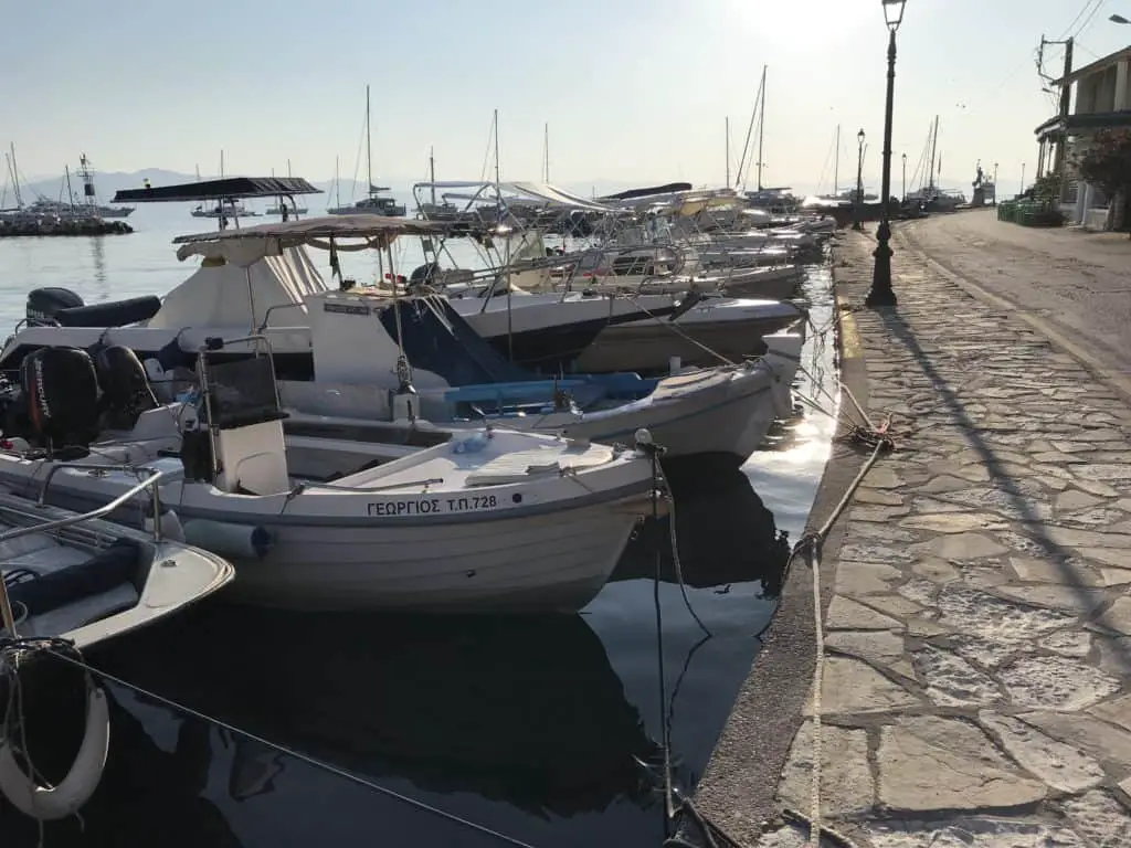 Boats on the waterfront at Gaios, Paxos