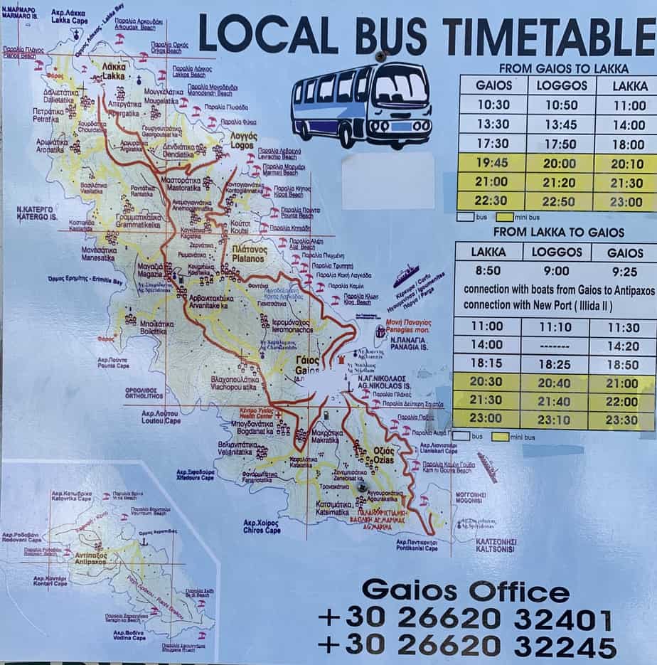 Paxos Bus Timetable 2019 – What Is The Bus Service Like?