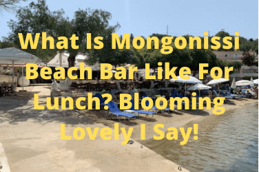 What Is Mongonissi Beach Bar Like For Lunch? Blooming Lovely I Say!